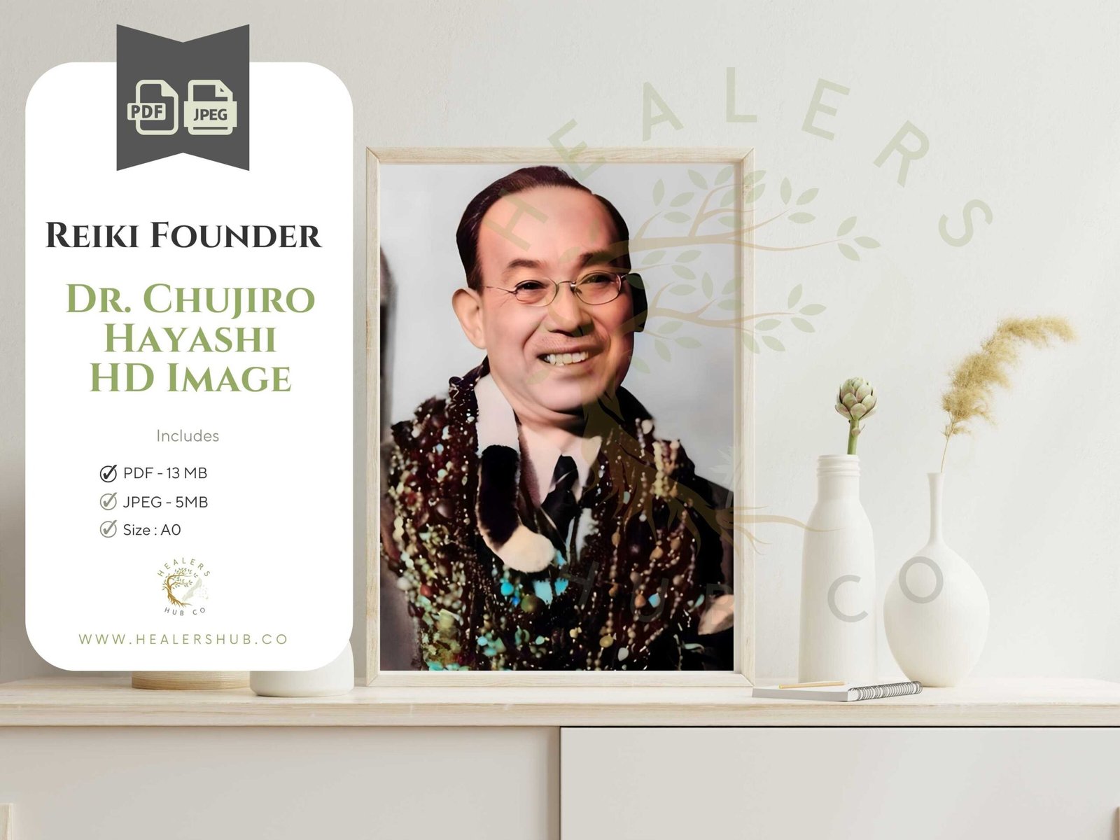 Dr. Chujiro Hayashi in Teaching Digital art of Dr. Chujiro Hayashi teaching Reiki methods to followers