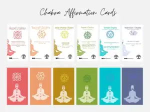 Printable Chakra Affirmation Cards, Meditation Cards, Positive Affirmations, Yoga Affirmations, Meditation Affirmations, You will receive an instant digital download of 140 beautiful healing Chakra cards for daily uplifting, spiritual inspiration!