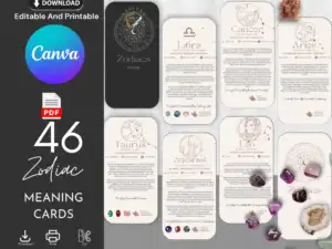 46 Editable and printable zodiac signs Meaning cards