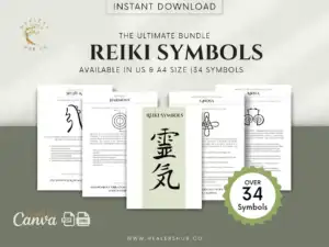 Reiki Symbols Bundle: Digital Cards with Canva Template | Usui, Karuna, Shamballa & Mixed Sets 