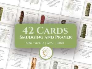Smudging & Prayer Cards Set - Spiritual Cleansing Herbs Guide, Sacred Rituals, Inspiring Prayers, Personal Growth, Unique