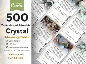 500 Crystal Meaning Textable ,Editable and Printable Cards -Crystal meaning cards, editable, text writable and printable. For personal use and crystal shops