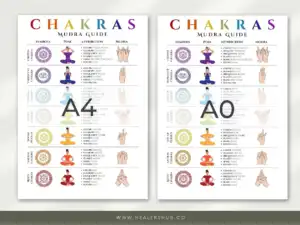 il 1140xN.4982108994 7etd Chakras Mudra Guide | Symbolism, Poses, Attributes, Mudras, More| Printable PDF in A4, A3, ,A0 Sizes Curious about how chakras and Mudras (hand gestures) can bring more balance into your life? Our Chakra Mudra Guide is your invitation to explore this beautiful connection. Available in three printable sizes (A4, A3, A0), it's like having a wise and gentle teacher right at your fingertips and easy to print at home . &nbsp;