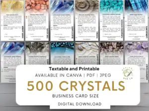 il 1140xN.5013011339 o5pj 500 Crystal Meaning Textable ,Editable and Printable Cards With Images For Personal use and Crystal Shops. Introducing the 500 Textable, Editable and Printable Crystal Meaning Cards – the ultimate resource for crystal enthusiasts, collectors, and shop owners.