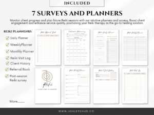 il 1140xN.5021563557 71df Reiki Business Forms Bundle | Toolkit for Reiki Practitioners | Agreements, Session Forms, Planners, Trackers ,Intake Form, Certificates - Step up your Reiki practice today with our Reiki Business Form Bundle. Streamline operations, boost professionalism, enhance client satisfaction, and watch your Reiki business flourish. Your holistic solution for a fulfilling and efficient Reiki business journey is here.