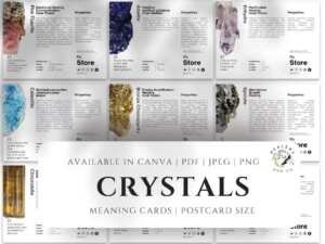 Customizable Crystal Cards with Images - Canva Templates, PDFs, JPEGs - For Personal Use or Crystal Shops