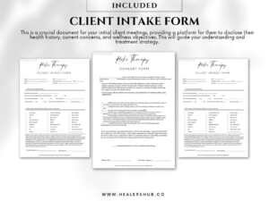 Editable Reiki forms and agreements templates for client intake and consent forms.