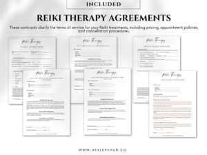 Reiki Therapy Agreement Forms for outlining service terms and client expectations.