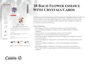 il 1140xN.5511747854 2dcc Bach Flower Cards with Crystals, Bach Flower Essence Crystal, Aromatherapy, and Homeopathy - Editable & Printable |Bach Remedy Healing Cards 🌸 Discover the Power of Bach Flowers & Crystals: Dive into our unique collection of 38 digital Bach Flower Cards, each thoughtfully paired with 3 corresponding crystals.