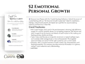 il 1140xN.5556468932 gpiy Unlock Emotional Wellness with 52 Digital Crystal Kit Cards – Editable & Printable Transform your emotional wellbeing with this comprehensive and visually stunning digital crystal collection. Designed for personal growth, meditation, and therapy support, these 52 cards offer guidance and inspiration for your healing journey.