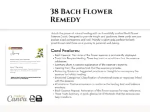 il 1140xN.5556642799 qc8g Bach Flower Remedy Cards 1080 - Healing Traits Reference- Printable PDF , Canva Template , Social media post - Emotional Balance - Discover Inner Harmony with Bach Flower Remedy Cards - Your Essential Guide to Emotional Well-being [Healing Traits, Balancing Guidance, Affirmations]