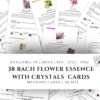 Bach Flower Cards with Crystals, Bach Flower Essence Crystal, Aromatherapy, and Homeopathy - Editable & Printable |Bach Remedy Healing Cards