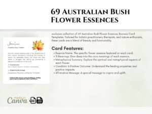 69 Australian Bush Flower Essences 1080 size Card Templates 4 An overview of the 69 Australian Bush Flower Essences Cards collection, highlighting the detailed features of each card."