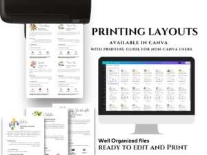 A computer screen displaying Australian Bush Flower Essence business card templates in various printing layouts.