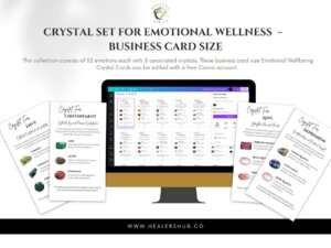 A set of 52 printable crystal cards with information on how to use crystals for emotional wellness. Emotional Wellness Crystal set Cards