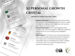 il 1140xN.5604574215 z4v2 Unlock Emotional Wellness with 52 Digital Crystal Kit Cards – Editable & Printable Transform your emotional wellbeing with this comprehensive and visually stunning digital crystal collection. Designed for personal growth, meditation, and therapy support, these 52 cards offer guidance and inspiration for your healing journey.