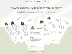 il 1140xN.5611910668 n1d4 700 Editable and Printable Crystal Meaning Cards – the ultimate resource for crystal enthusiasts, collectors, and shop owners. This comprehensive set of digital cards is designed to provide you with detailed information on the properties, meanings, and benefits of various crystals and gemstones.
