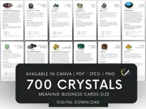 il 1140xN.5611910806 jsv0 700 Editable and Printable Crystal Meaning Cards – the ultimate resource for crystal enthusiasts, collectors, and shop owners. This comprehensive set of digital cards is designed to provide you with detailed information on the properties, meanings, and benefits of various crystals and gemstones.