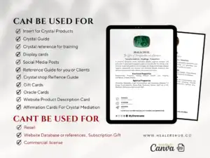 500 Editable And Printable Crystal Meaning Cards With Images A6 6 il 1140xN.5615032850 o6mu Instant crystal knowledge for enthusiasts and sellers! Download, customize, and print 500 detailed Crystal Meaning Cards. Explore healing properties, chakras, and more with ease. <em> Editable And Printable Crystal Meaning Cards With Images , instant Download , Canva Templates </em> Improve your understanding of crystals with our versatile, easy-to-edit and print Crystal Meaning Cards. Ideal for crystal enthusiasts and metaphysical explorers, these cards delve into the profound properties of various crystals, offering insights into health benefits, chakra alignments, and astrological associations.