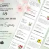 Collection of Australian Bush Flower Essence business card templates, beautifully designed with floral graphics and healing properties information, ready for customization in Canva