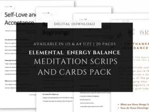 il 1140xN.5726048597 l6tx <h2>8 Element Guided Meditation Scripts Bundle - Mindfulness & Spiritual Healing PDFs - Earth, Air, Fire, Water, and More -</h2> <p data-sourcepos="5:1-5:210">Are you seeking a deeper connection with the natural world and your own spirit? Feel the raw, transformative energy of the elements flow through you with our exclusive "8 Elements Guided Meditation Scripts.</p>