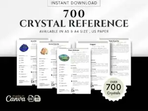 il 1140xN.5738692929 qhw4 700 Advanced Crystal Reference Guide Bundle: Canva Templates & PDFs , Detailed Crystal Meanings, Metaphysical Insights, Zodiac, Chakras, - Become a crystal expert. This powerful bundle is your gateway to advanced knowledge, featuring 700 in-depth crystal guides (PDF) brimming with healing applications, metaphysical lore, and scientific data. Use the included Canva templates to showcase your unique knowledge, creating resources that enhance your practice or offerings.