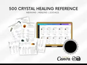il 1140xN.5738692939 93pd 700 Advanced Crystal Reference Guide Bundle: Canva Templates & PDFs , Detailed Crystal Meanings, Metaphysical Insights, Zodiac, Chakras, - Become a crystal expert. This powerful bundle is your gateway to advanced knowledge, featuring 700 in-depth crystal guides (PDF) brimming with healing applications, metaphysical lore, and scientific data. Use the included Canva templates to showcase your unique knowledge, creating resources that enhance your practice or offerings.