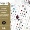 Zodiac Crystal Charts, Set of 12 Fully Editable & Printable Astrology Crystals, Zodiac with Birthstones, zodiac crystals, star sign Charts